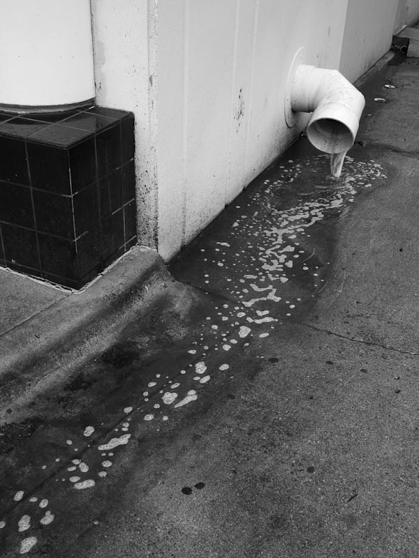 Drain Pipe in Rain 3 - Sushi Sake, Stonelake & Research, Austin